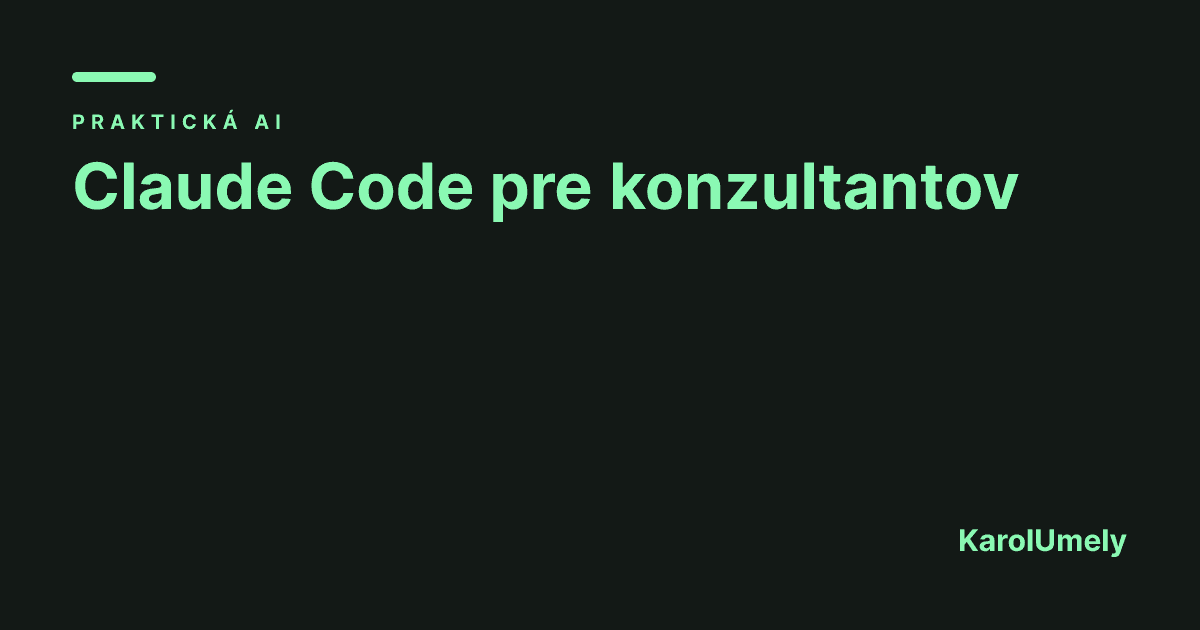 Claude Code pro konzultanty a právníky